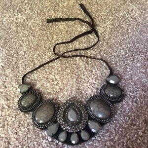 Statement necklace-ribbon tie